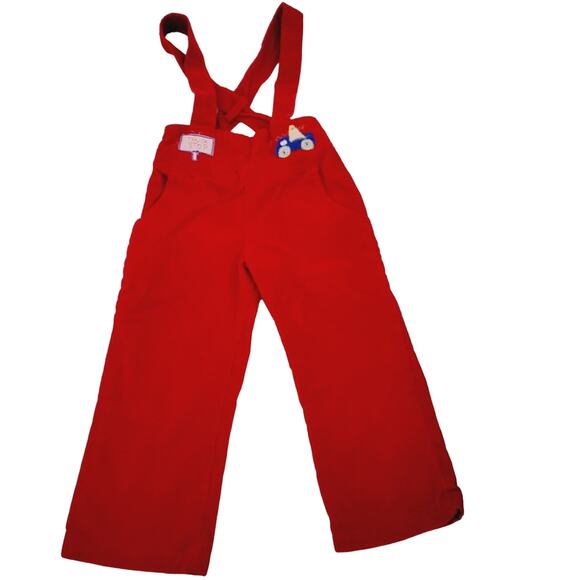 3T Vintage red corduroy overalls - Picture 1 of 5